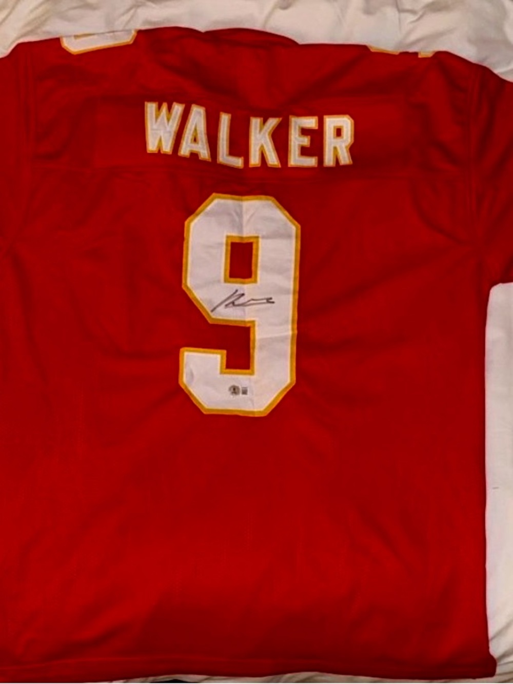 Men's Red #9 Walker Football Jersey - Unbranded